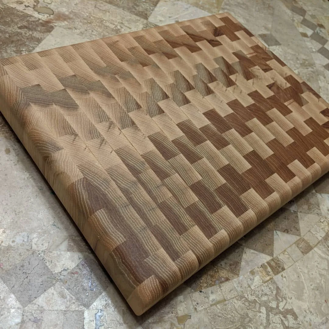 Handmade end-grain wooden cutting board